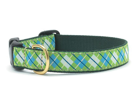 Blue & Green Argyle Dog Collar