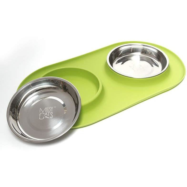 Double Silicone Feeder with Stainless Bowls