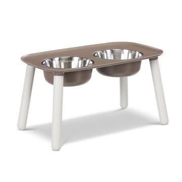 Elevated Double Feeder with Stainless Bowls