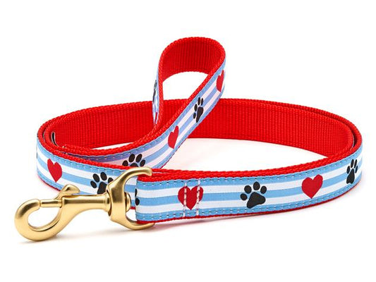 Paw Print Stripe Dog Lead