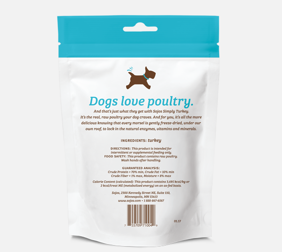 Sojos Simply Turkey Dog Treats 4oz