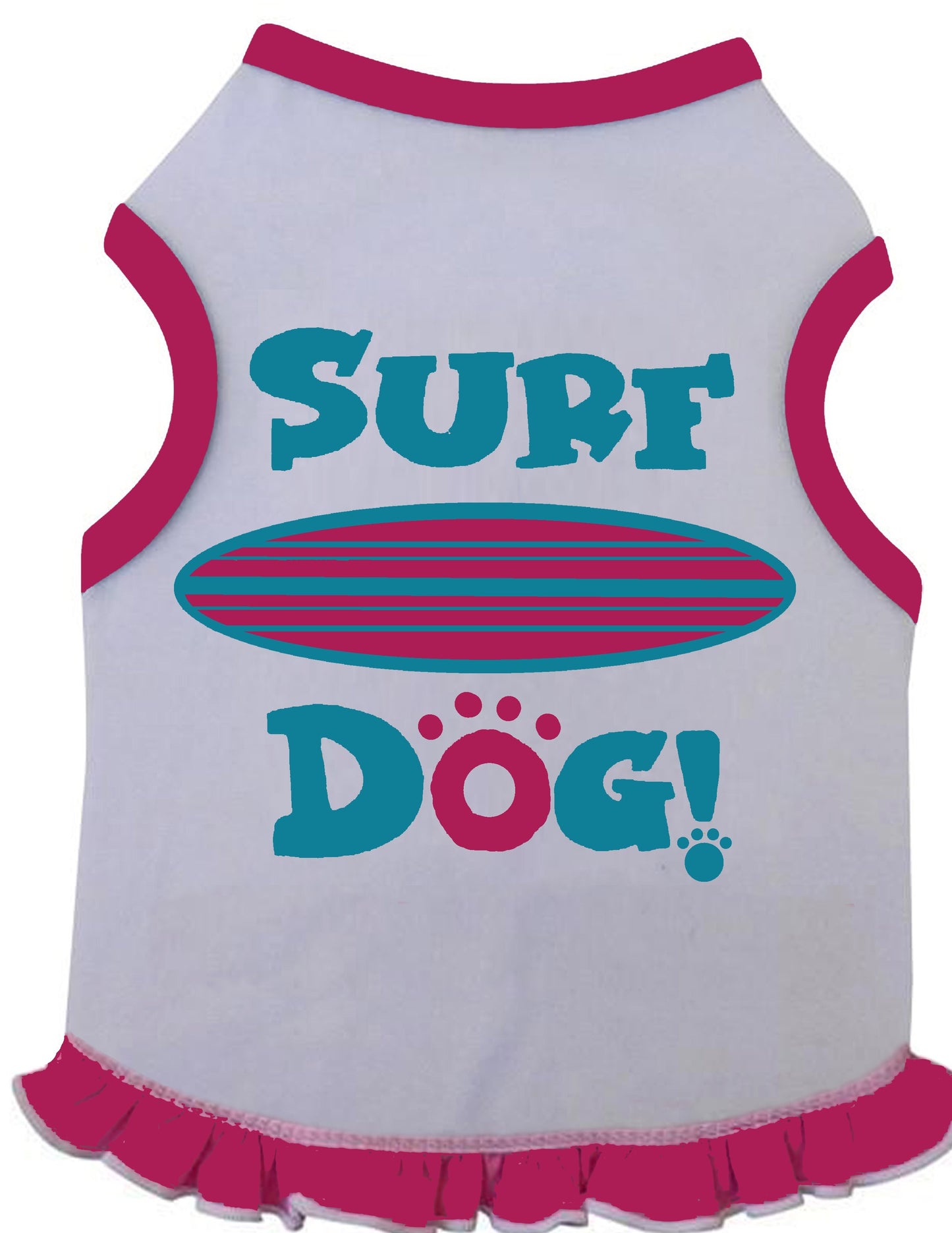 Surf Dog Tank White/Pink