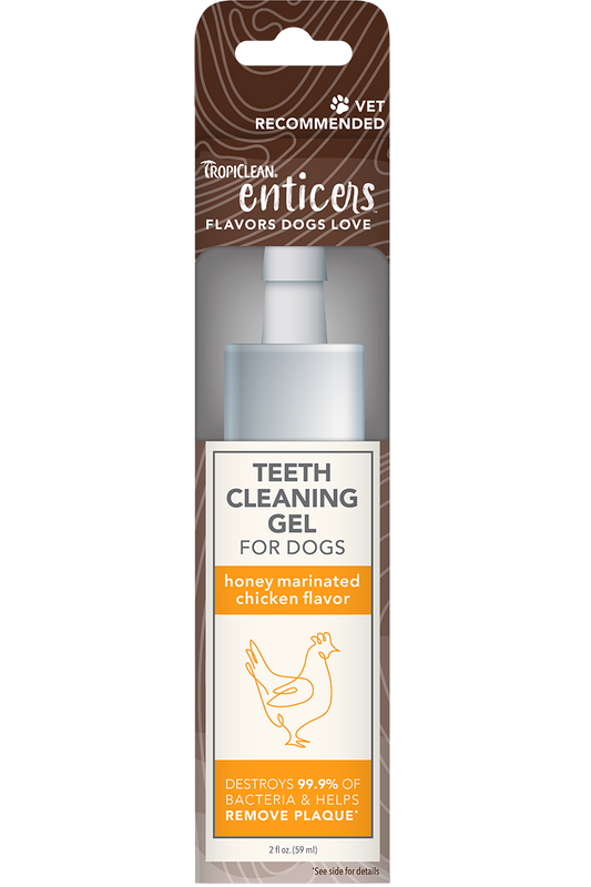 TropiClean Enticers Teeth Cleaning Gel – Honey Marinated Chicken Flavor 2oz