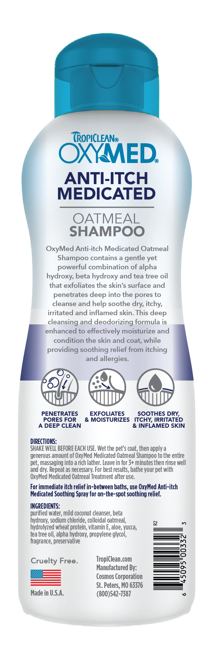 TropiClean OxyMed Anti-Itch Medicated Shampoo (Soothe, dry, itchy skin)