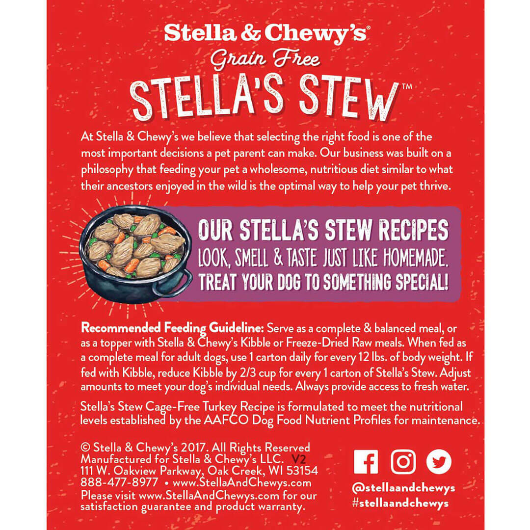 Stella&Chewy's Dog Wet Food - Cage-Free Turkey Stew