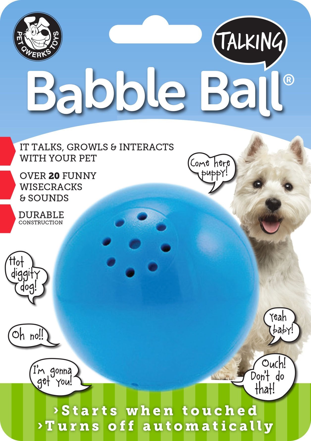 Pet Qwerks Talking Babble Ball Dog Toy