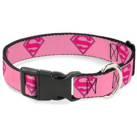 Superman Signal Pink Dog Collar