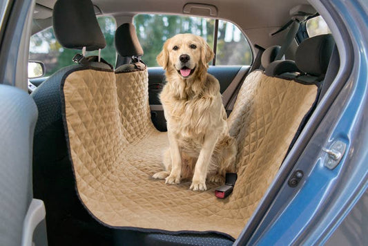 Quilted Microsuede Car Seat Pet Hammock - Camel