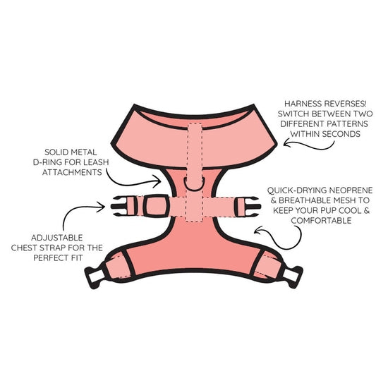 Reversible Dog Harness - One Hot Pupperoni