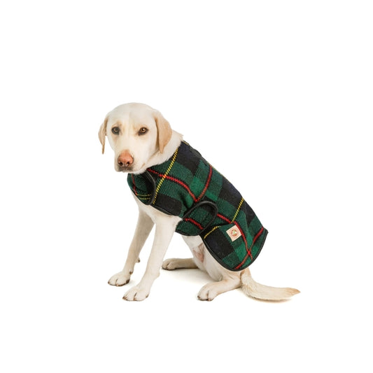 Navy Tartan Blanket Coat
