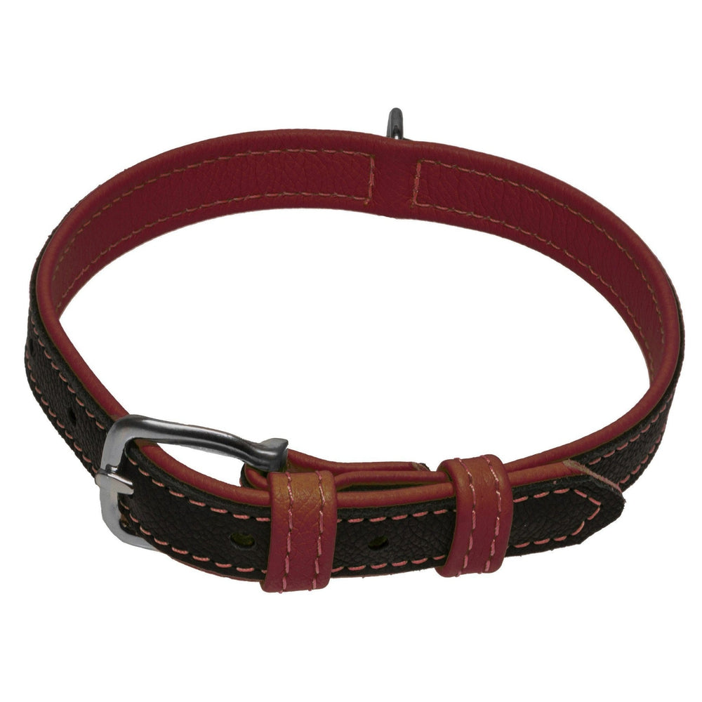 Soft Leather Dual-Color Flat Collar