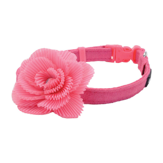 Li'l Pals Microfiber Collar Pink with Pink Flower
