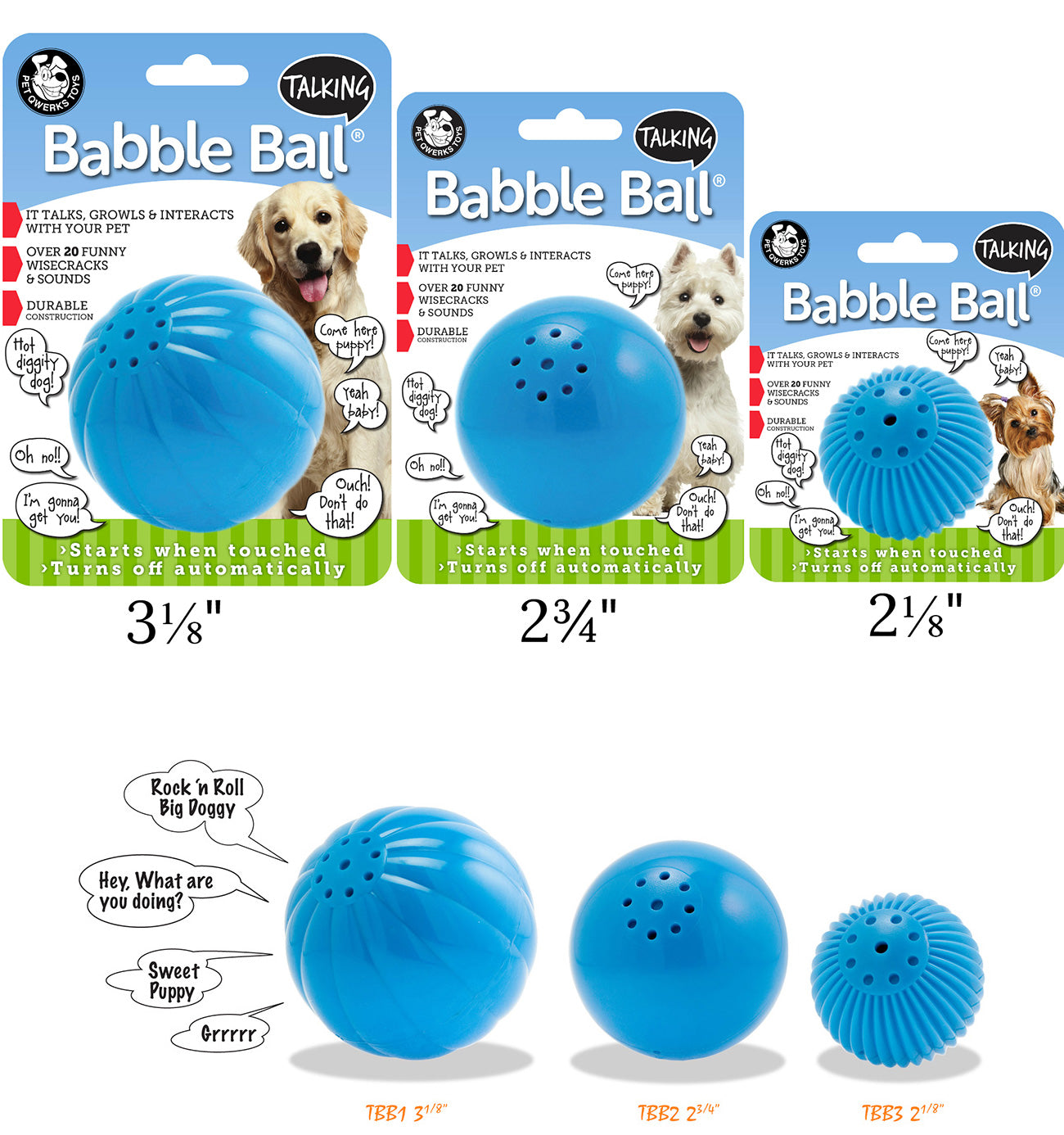 Pet Qwerks Talking Babble Ball Dog Toy