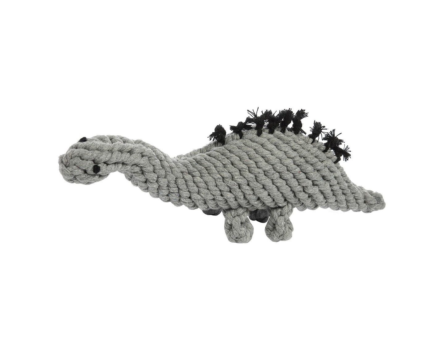 STEW THE STEGOSAURUS GREY 13" ROPE DOG TOY