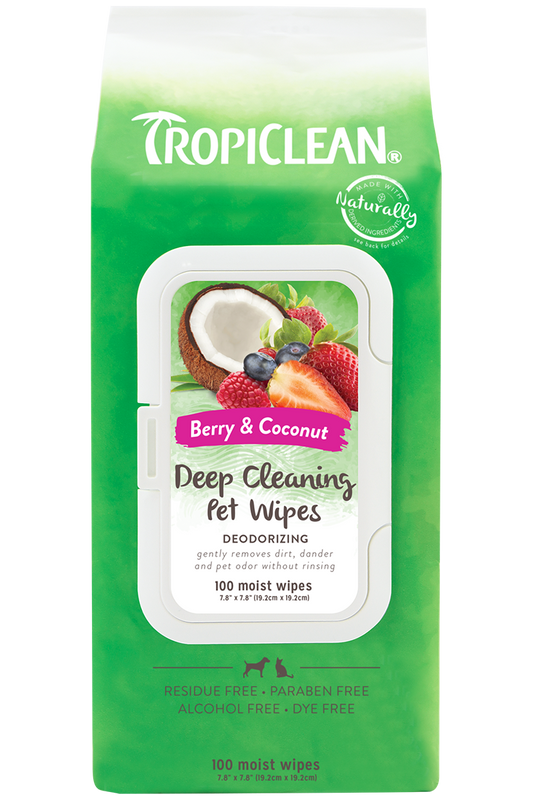 TropiClean Deep Cleaning Wipes for Pets