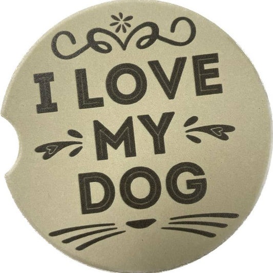 Car Coasters - I Love My Dog