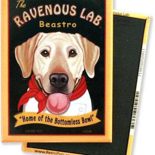 Dog Magnet - Labrador, Yellow "Ravenous Lab"