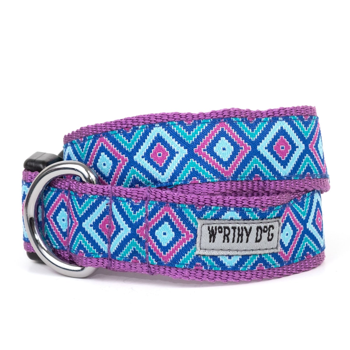 Graphic Diamond Purple Dog Collar