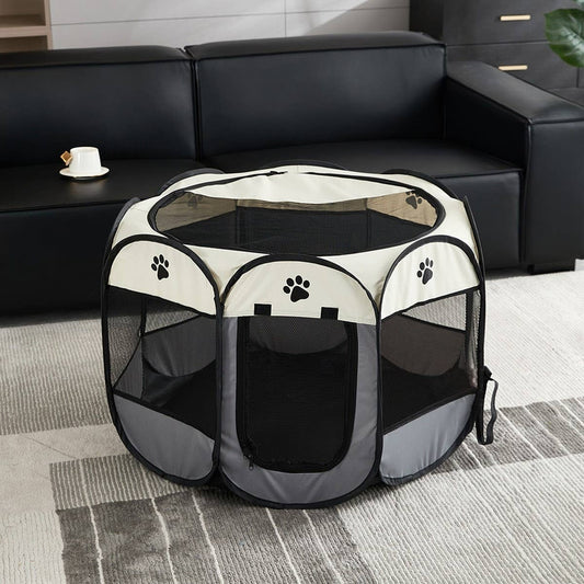 Foldable Waterproof Pet Playpen with Removable