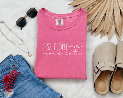 Less People More Cats T-Shirt, Crunchberry