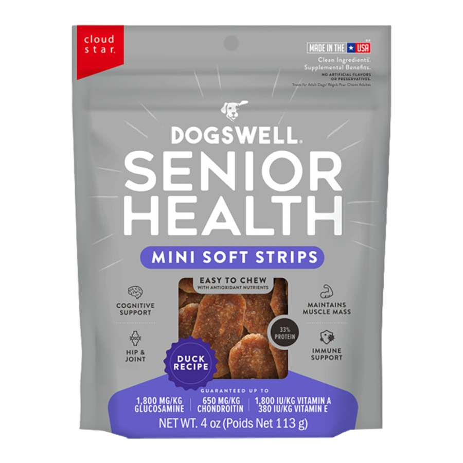Dogswell Senior Health Mini Soft Strip, Duck