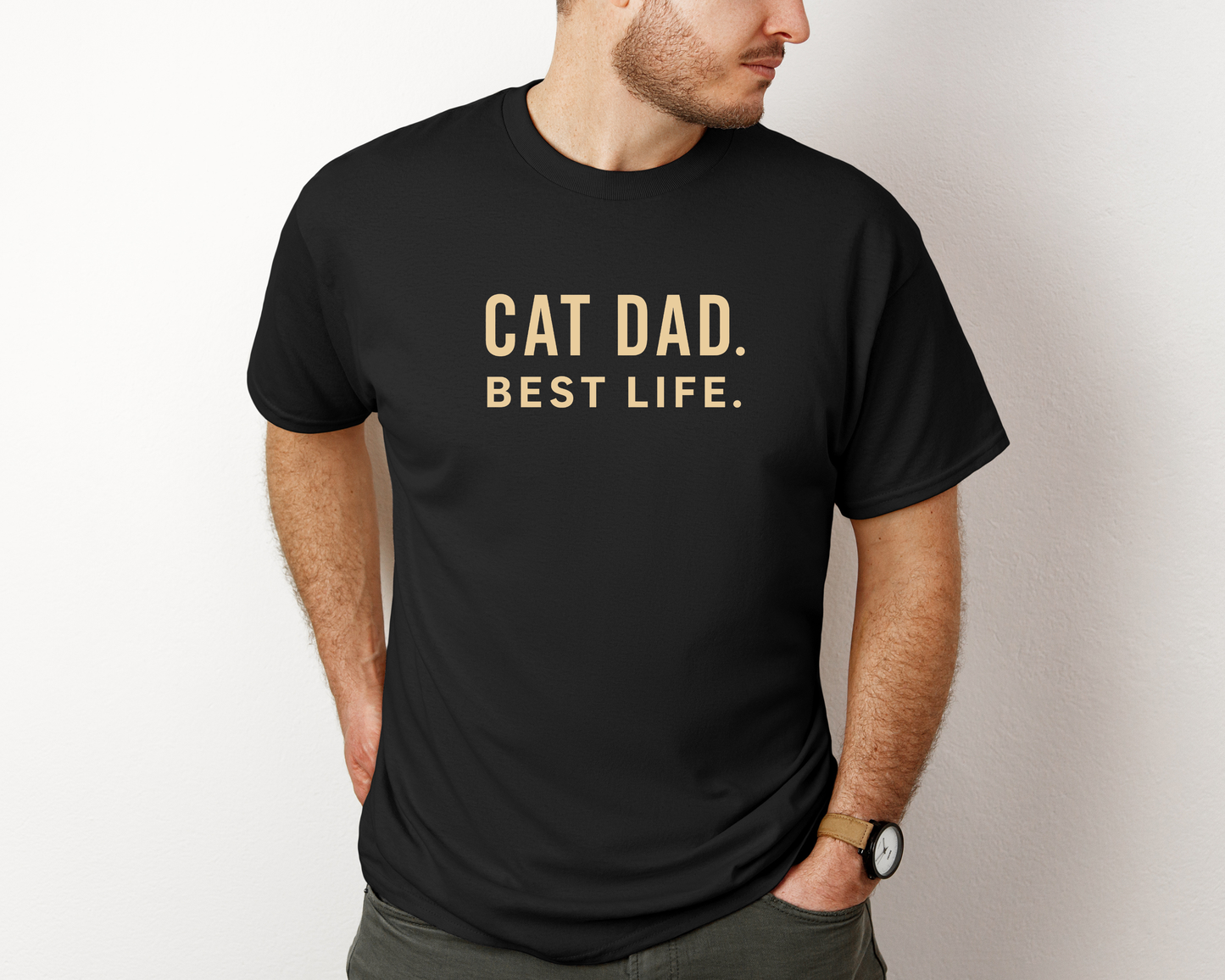 CAT DAD BEST LIFE Tee | Black