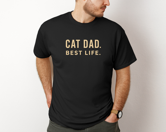 CAT DAD BEST LIFE Tee | Black