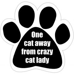 Car Magnet - One cat away from crazy cat lady