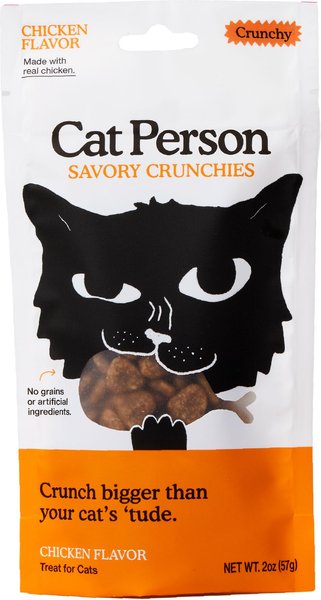 Cat Person Chicken Savory Crunchies Cat Treats, 2oz