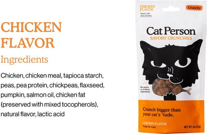 Cat Person Chicken Savory Crunchies Cat Treats, 2oz