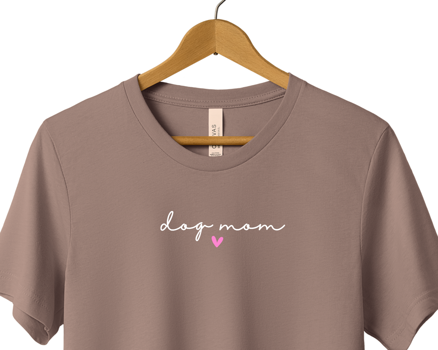 Dog Mom (heart) T-shirt, Cocoa