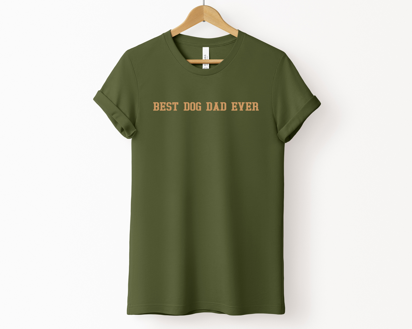 Best Dog Dad Ever Crewneck T-shirt, Olive