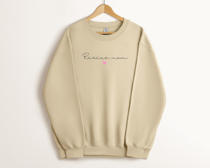 Rescue Mom (Heart) Sweatshirt Softstyle, Sand