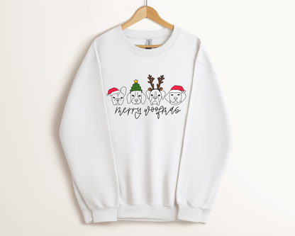 Merry Woofmas Crewneck Sweatshirt, White