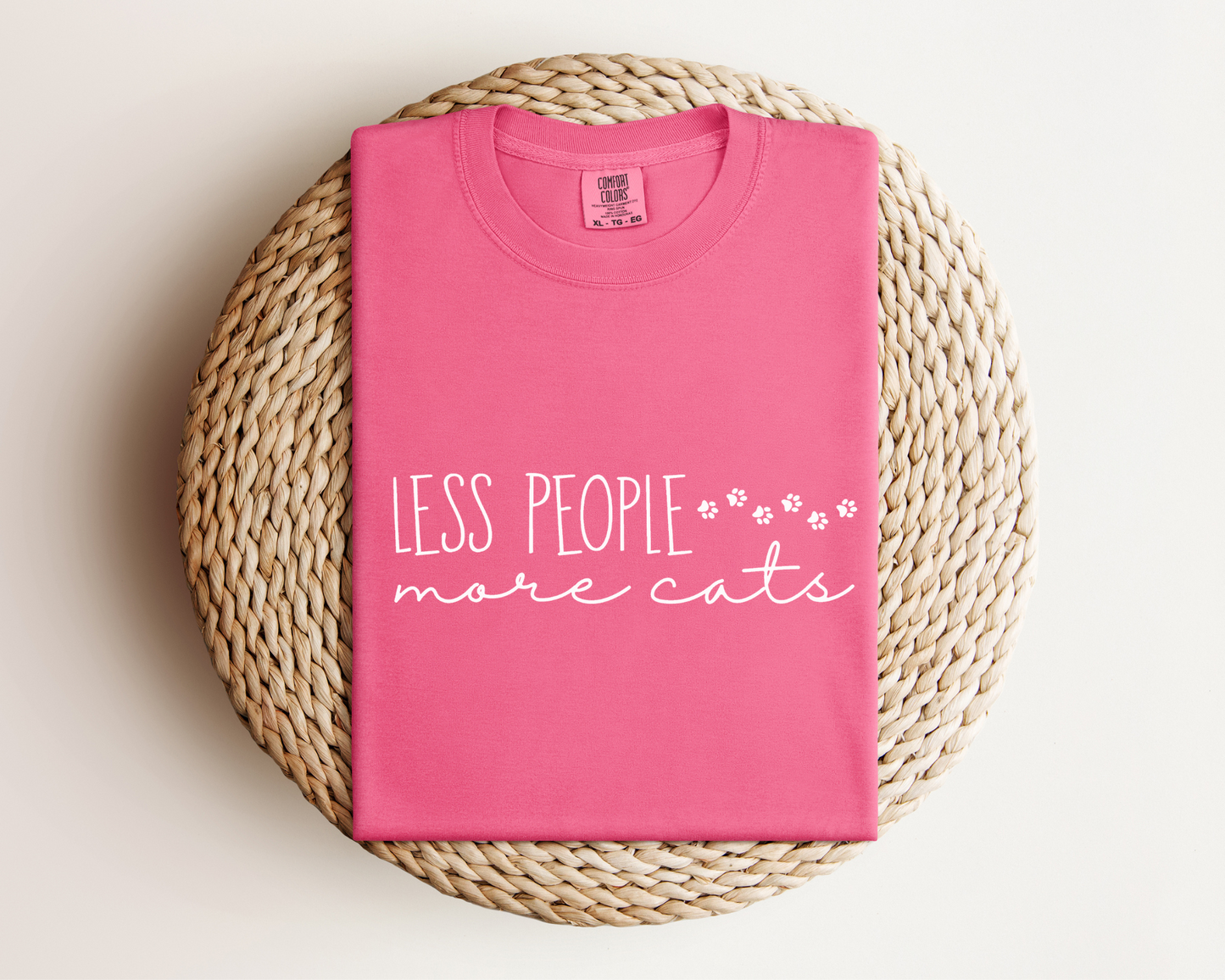 Less People More Cats T-Shirt, Crunchberry