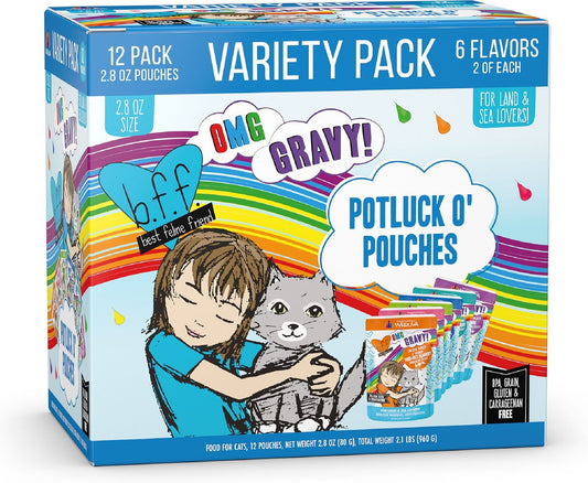 B.F.F Potluck O' Pouches Variety Pack(2.8 oz Variety Pack, 12Pouches)