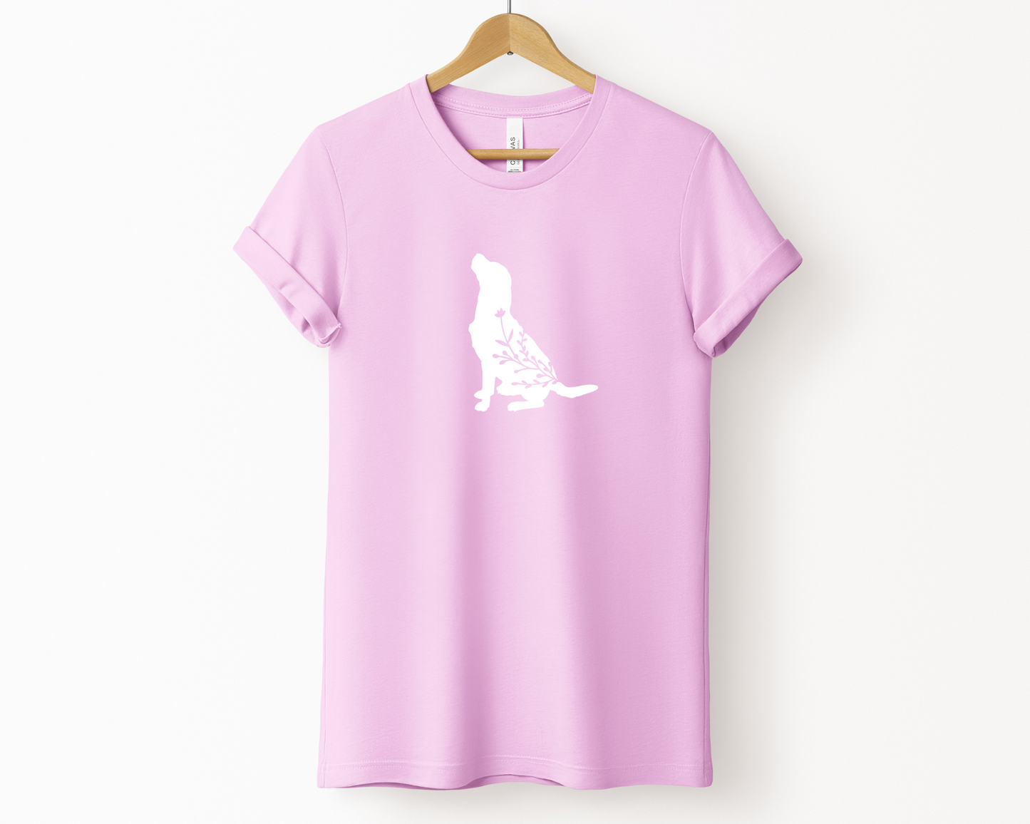 [20% OFF] Floral Crewneck Dog Lover T-shirt, Lilac