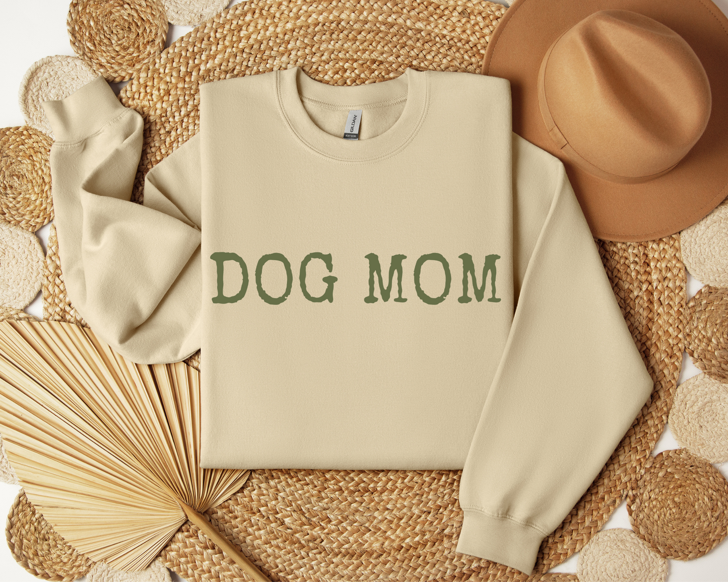 Dog Mom Sweatshirt, Sand