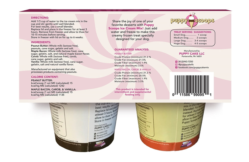 Puppy Scoops Dog Ice Cream Sample Pack