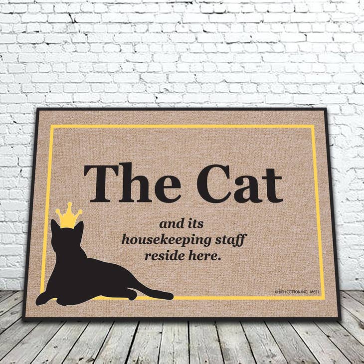 Cat and Housekeeping Staff funny doormat