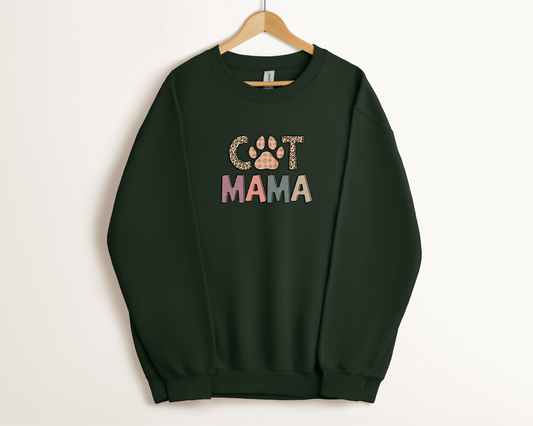 Cat Mama Sweatshirt, Forest Green