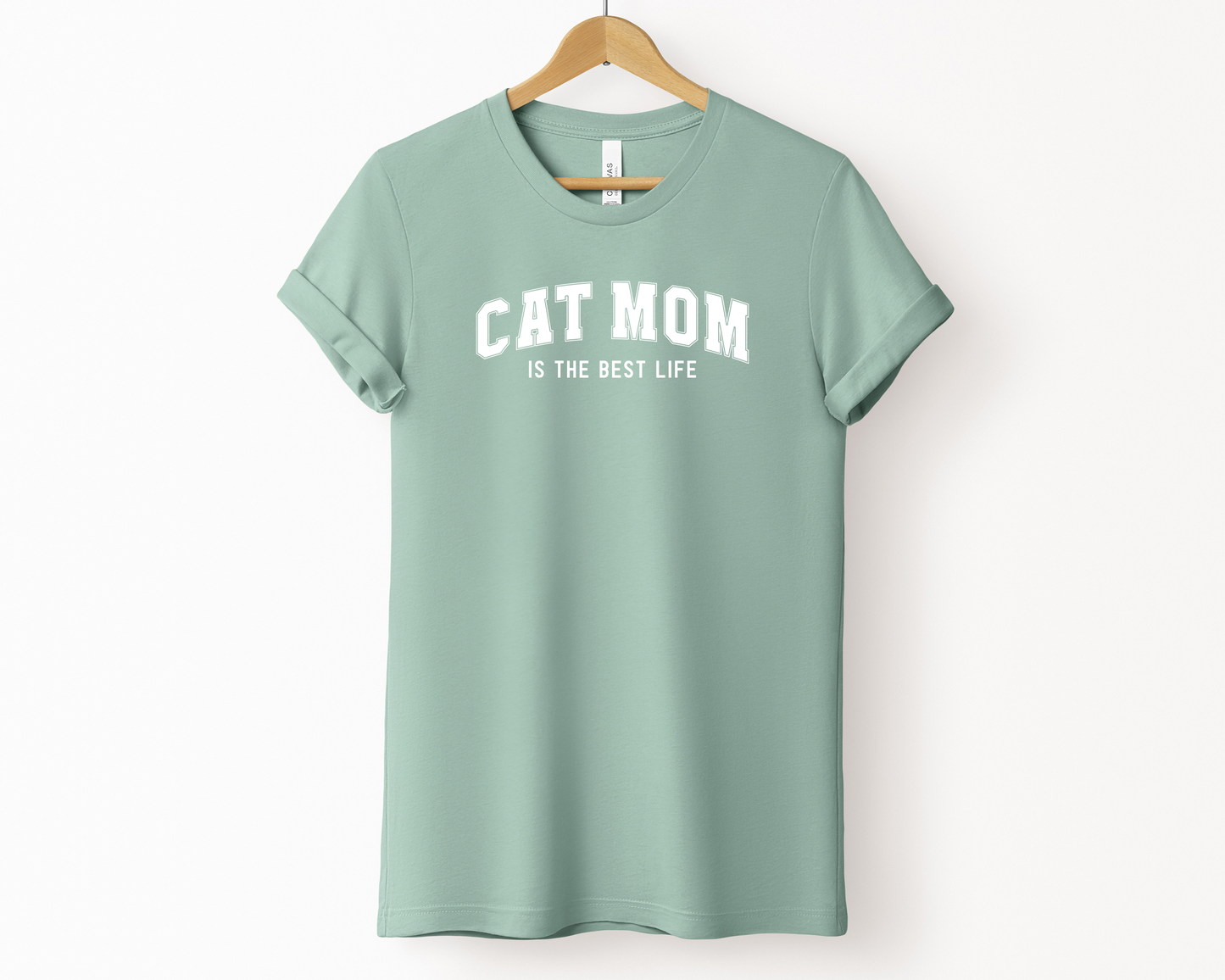 CAT MOM is the best life Tee | Dusty Blue
