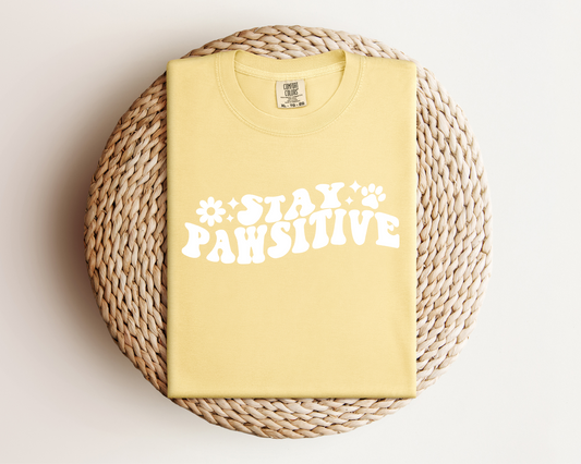 Stay Pawsitive T-Shirt, Butter