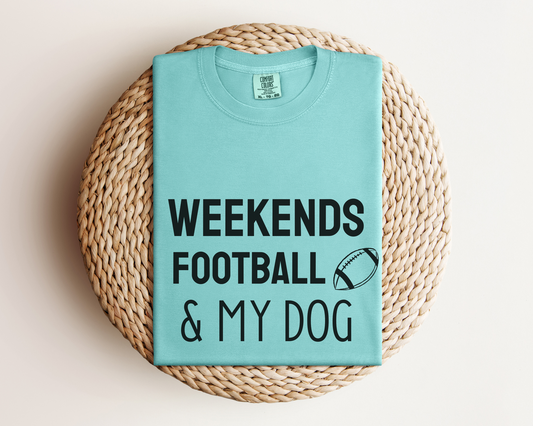 Weekends, Football & My Dog T-Shirt, Chalky Mint