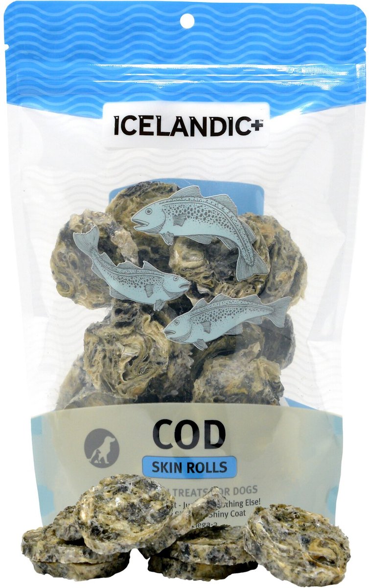 Icelandic+ Cod Skin Rolls Fish Dog Treat 3oz