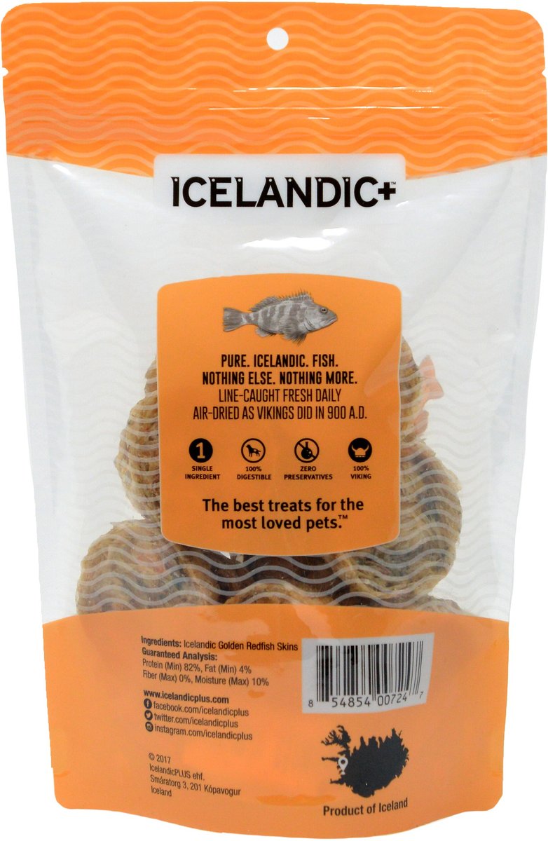 [20% OFF] Icelandic+ Redfish Skin Rolls Fish Dog Treat 3oz