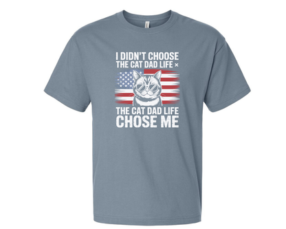 Cat Dad Life Relaxed Fit T-shirt, Vintage Denim