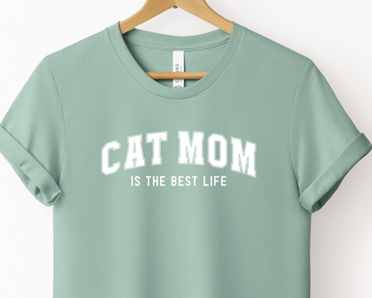 CAT MOM is the best life Tee | Dusty Blue