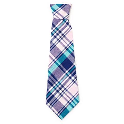 Madras Plaid Navy/Turquoise Neck Tie