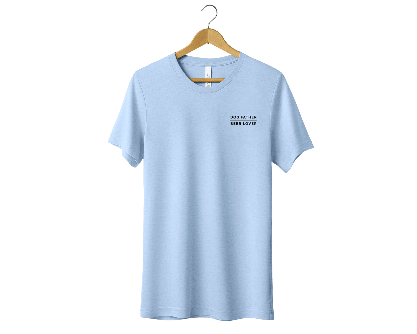 Dog Father Beer Lover Tee | Heather Baby Blue